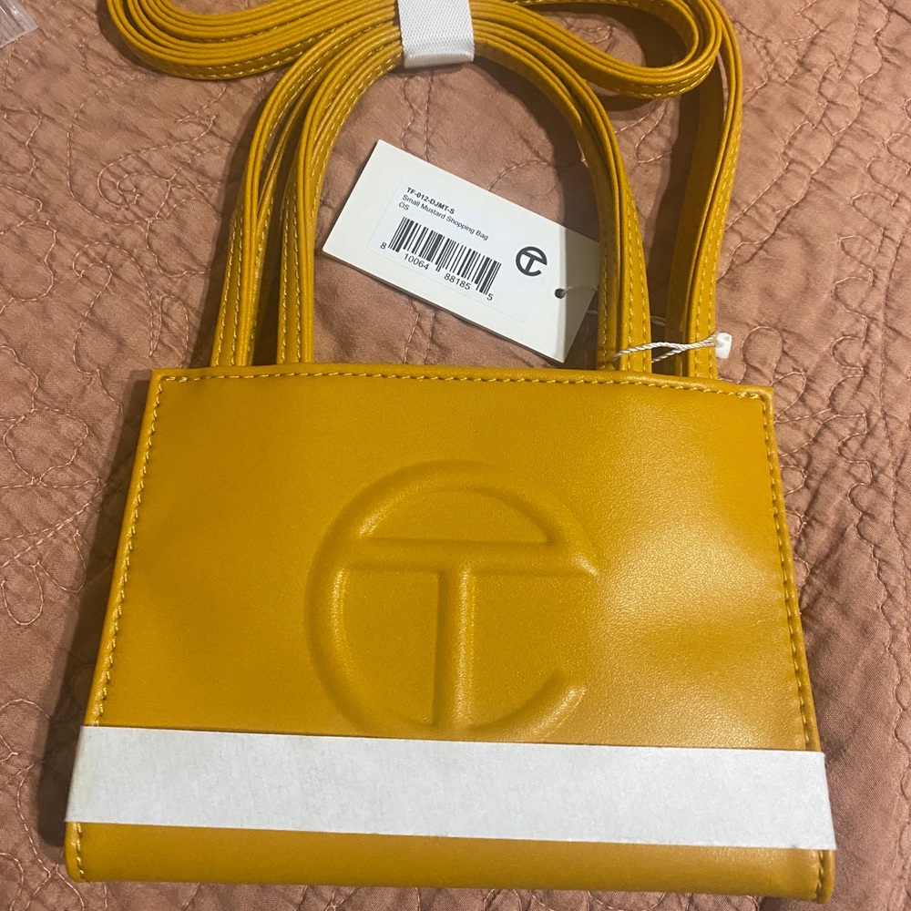 BRAND NEW UNUSED SMALL MUSTARD TELFAR SHOPPING BAG